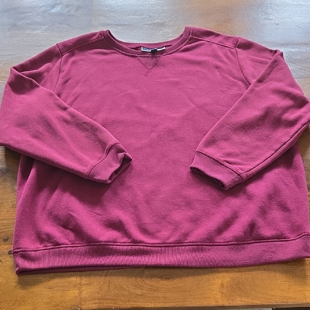 Karen Scott Sport Burgundy Crewneck Sweatshirt Size 1X